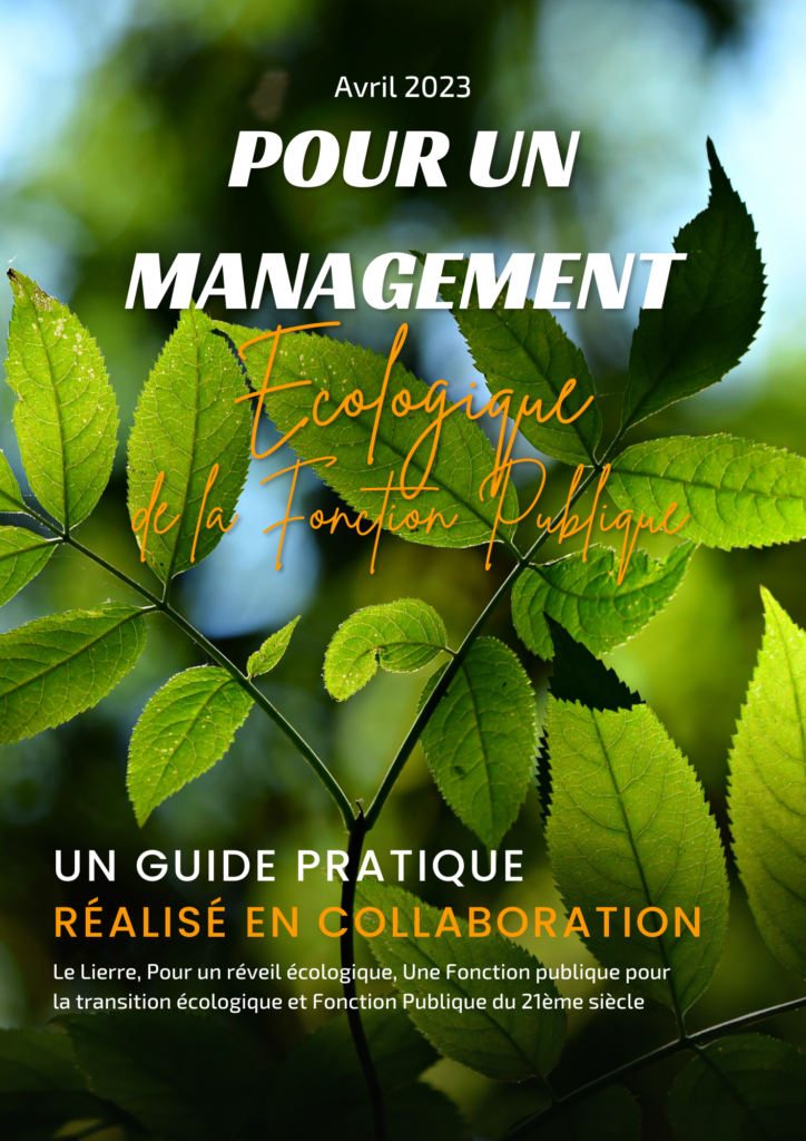Pour un management écologique de la fonction publique. Un guide pratique